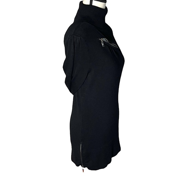 Cache Black Turtle Neck Sweater w/ Zipper Details | Size XS - Picture 4 of 11